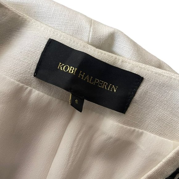 Kobi Halperin White Linen Collared Blazer Small - Picture 8 of 9